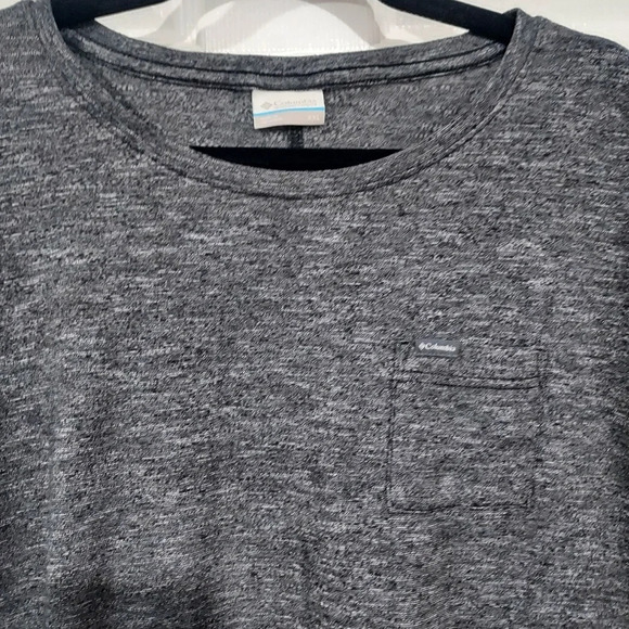 Columbia Dark Heather Gray Short Sleeve Shirt with Front Chest Pocket Size XXL - Picture 2 of 11